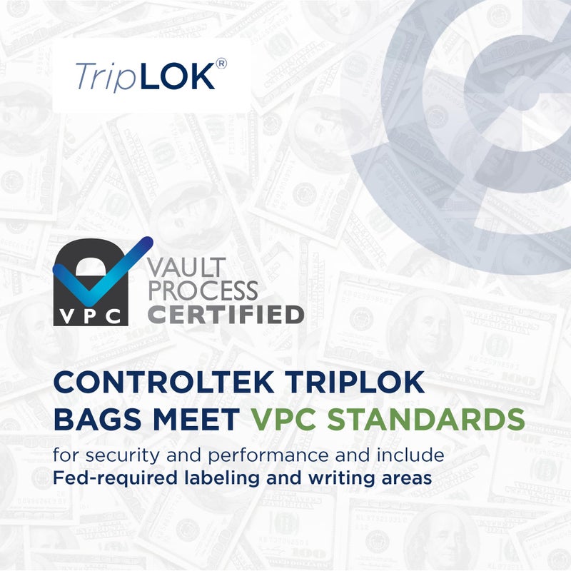 ControlTek TripLok 9" x 12", White with Pocket, 100 Bags, Tamper-Evident Deposit Bags for Cash Handling & Valuables, Moisture, Heat and Cold Sensitive Ink, Tear-Off Receipt + Large Barcodes 585036 - Image 5
